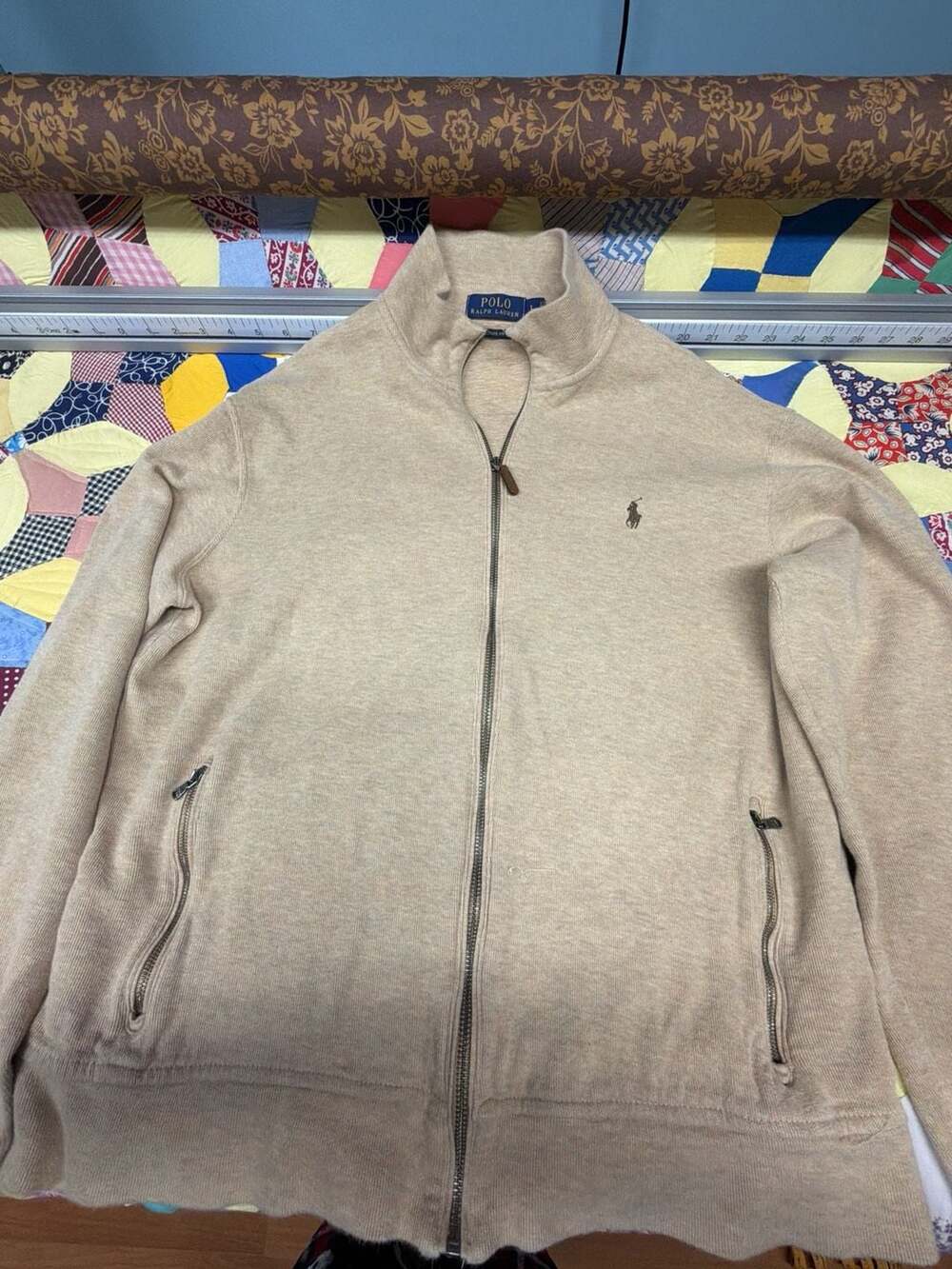 Polo Ralph Lauren Men's Estate Rib Full-Zip Jacket Beige